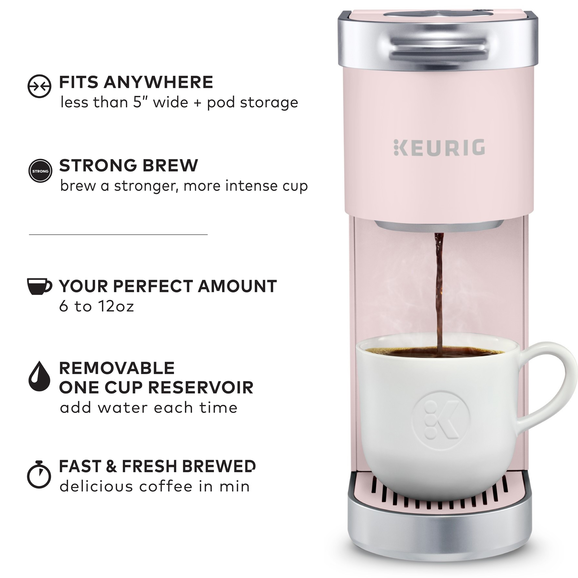 Keurig K-Mini Plus Single-Serve Coffee Maker, Dusty Rose photo 2