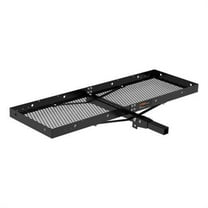 CURT 18109 60 x 20-Inch Tray Hitch Cargo Carrier, 500 lbs Capacity, Black Steel, 2-In Folding Shank