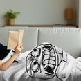 thumbnail image 3 of Humor Soft Flannel Fleece Throw Blanket, Mascot Rage Guy Meme Face with Big Eyes Full of Anger Hipster Smile Art, Cozy Plush for Indoor and Outdoor Use, 50" x 70", Black and White, by Ambesonne, 3 of 5
