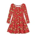 thumbnail image 4 of DISNIMO Red Christmas Dresses for Girls Size 3-4 Long Sleeve Dresses Kids Avocado Dress Girls Winter Twirl Dress Girls Cute Dresses Fall Midi Dress Girl Skater Dress Long Sleeve Swing Dress Girls, 4 of 6