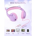 thumbnail image 5 of ONTA Kids Headphones with Cute LED Glowing Cat Ears,Foldable, Noise-Canceling and Adjustable Toddlers Headphones for Boys and Girls (Purple), 5 of 8