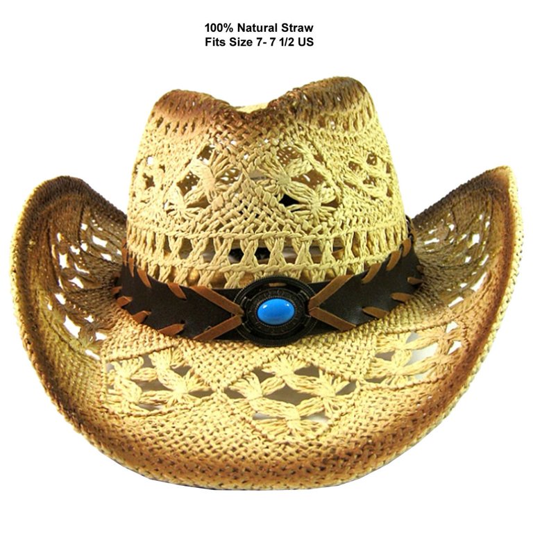 Straw Cowboy Hat Men Cowgirl Hats Women Sun Hat Sombreros  display picture 2