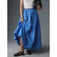 thumbnail image 3 of SUNSIOM Womens Long Skirts Cute Puffy Floral Bud Bubble Elastic Waist Solid Color A-Line Skirts, 3 of 6