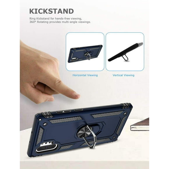 GREATRULY Ring Kickstand Phone Case for Samsung Galaxy Note 10 Plus,Heavy Duty Dual Layer Drop Protection Galaxy Note