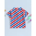 thumbnail image 4 of 4th of July Summer Outfits Toddler Boys Short Sleeve Button Down Shirt Flag Print Top Button Up Lapel Tee Shirt with Pockets, 4 of 9