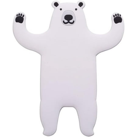 

WCX Cute Creative Hook Strong Clothes Wall Hanging Wall Free Punch Hook Waterproof Animal Sticky Hook Behind The Door (White Bear)-0614