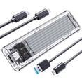 thumbnail image 1 of Carcasa SSD NVMe M.2 ORICO TCM2 USB 3.2 Gen 2 tipo C plateada, 1 of 7