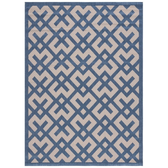 Safavieh Courtyard Alvin Geometric Indoor/Outdoor Area Rug, Beige/Blue, 8' x 11'