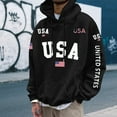 thumbnail image 2 of CONZONE Mens Hoodies Usa Flag Letter Graphic Lined Hoodie for Men Long Sleeve Pullover Hooded Sweatshirt Soft Fall Winter Sweatshirts With Pocket, 2 of 4