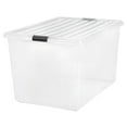 thumbnail image 5 of IRIS USA 144 Quart Stackable Plastic Storage Bins with Lids and Latching Buckles, 3 Pack, Containers with Lids, Durable Nestable Closet, Garage, Totes, Tubs Boxes Organizing, Clear, 5 of 5