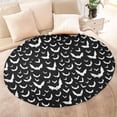 thumbnail image 4 of Black Halloween Bat Silhouettes Round Blanket,Comfortable Soft Flannel Throw Blanket,All Season,Warm Lightweight Blankets for Sofa Bed Couch Living Room Chair 60"x60", 4 of 5