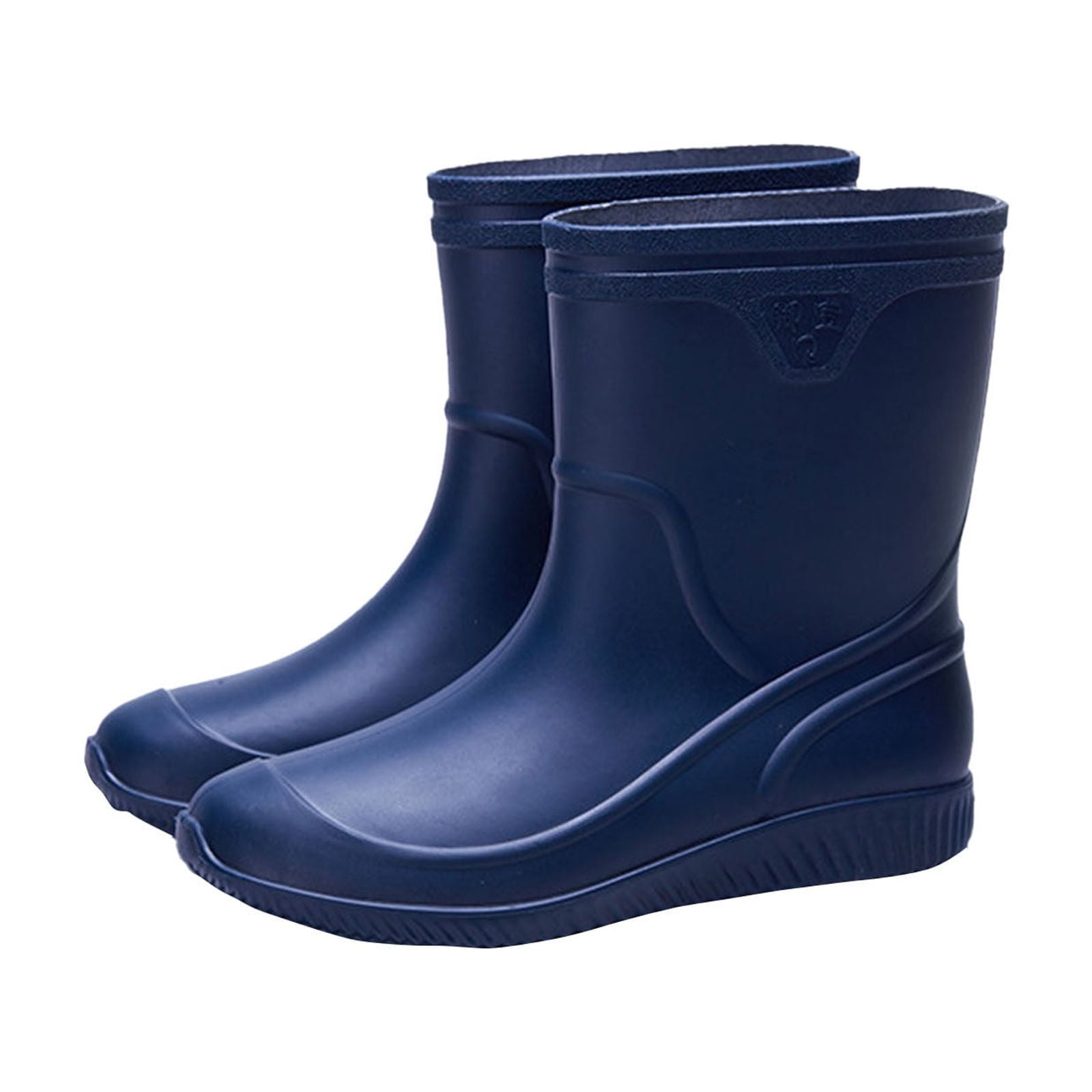 Juslio Men's Shoes Men's New Winter Solid Color Fashion Rain Shoes Non-slip Middle Rain Boots Casual Adult Foot Set Outdoor Rubber Shoes