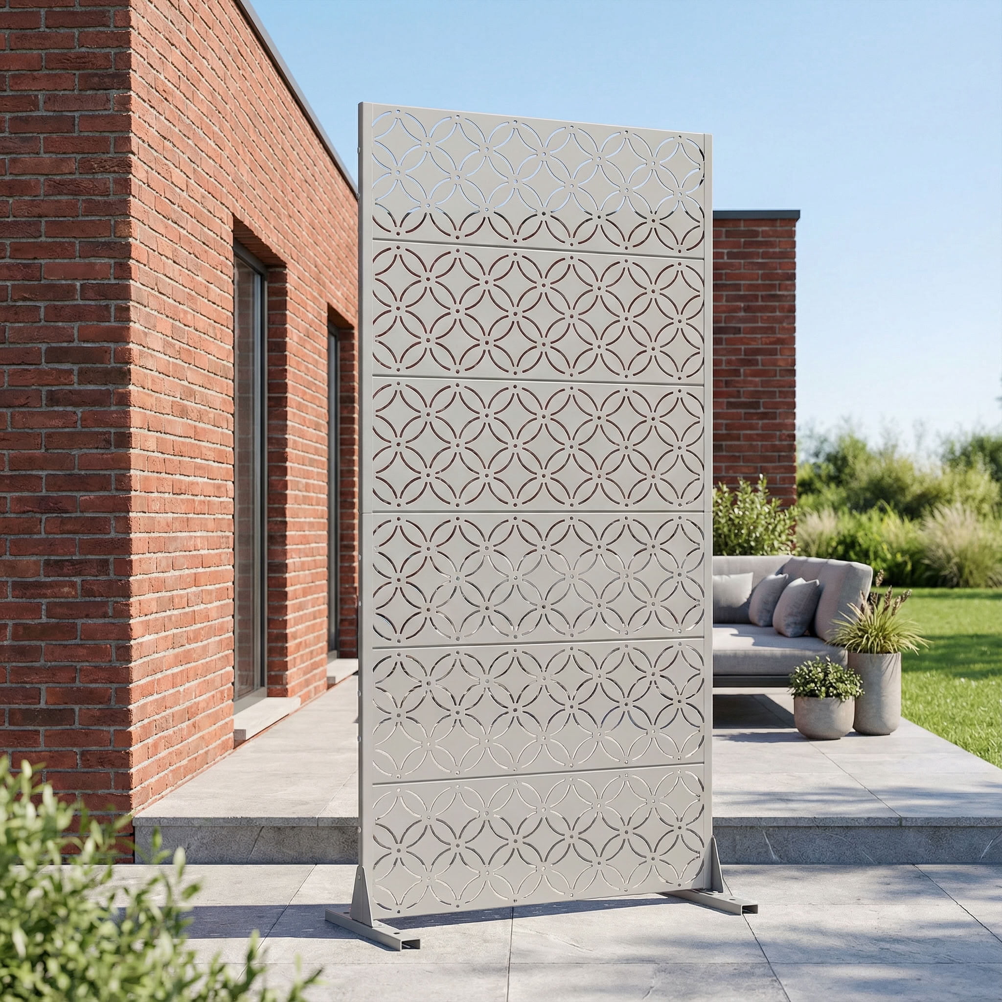 MAYEERTY 72*35in Outdoor Privacy Screen, Outdoor Screen Divider Metal Panel, Privacy Fence for Patio, Balcony, Backyard, Garden