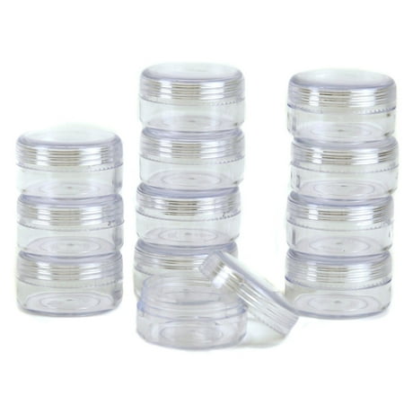 Storage Round Clear Container with Screw Lids For Small Items Organizer 1.5 inches - 12 (Best Food Storage Items)