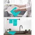 thumbnail image 5 of Turquoise Plaid Kitchen Dish Towels for Drying Dishes Set of 2, Geometric Leaf Diamond Morocco Abstract Waffle Weave Microfiber Hand Tea Bathroom Towels Quick Dry & Absorbent Towel 15.7x23.6, 5 of 7