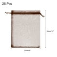 thumbnail image 2 of 25pcs Organza Bags 8x12  Drawstring Favor Pouches Sheer Mesh Bag Coffee, 2 of 7