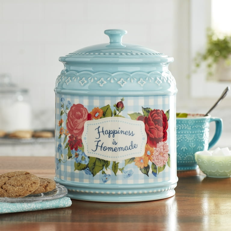 The Pioneer Woman Happiness Is Homemade Stoneware Cookie Jar, Blue