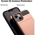 thumbnail image 5 of for iPhone 14 Case Wallet Credit Card Holder ID Slot Sliding Door Hidden Pocket Men Women Anti-Scratch Dual Layer Hybrid Bumper Armor Protective Shell Back Cover for iPhone 14 6.1" Rose Gold, 5 of 14