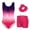 Glitter Ombre Flame, variant on Leotards for Girls Gymnastics Sparkly Kids Dance Unitard Biketards with Shorts 4-11Years