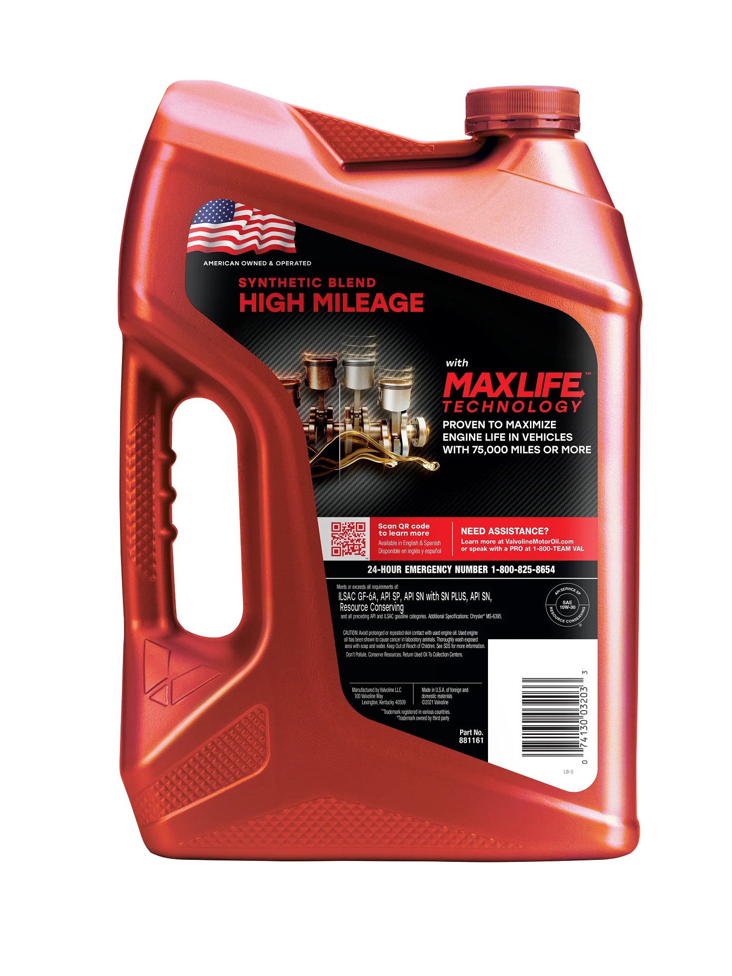 Valvoline High Mileage with MaxLife Technology Motor Oil SAE 10W-30 - image 3 of 10