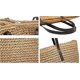thumbnail image 4 of Straw Bag For Women, Summer Beach Bags Solid Color Womens Straw Purse Big Tote With Pom Poms, 4 of 4