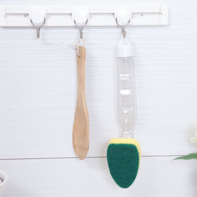 Dish Washing Cleaning Tool Soap Dispenser Brush Head Reusable Handle Cleaning Bowls Sponge Brush Head For Kitchen