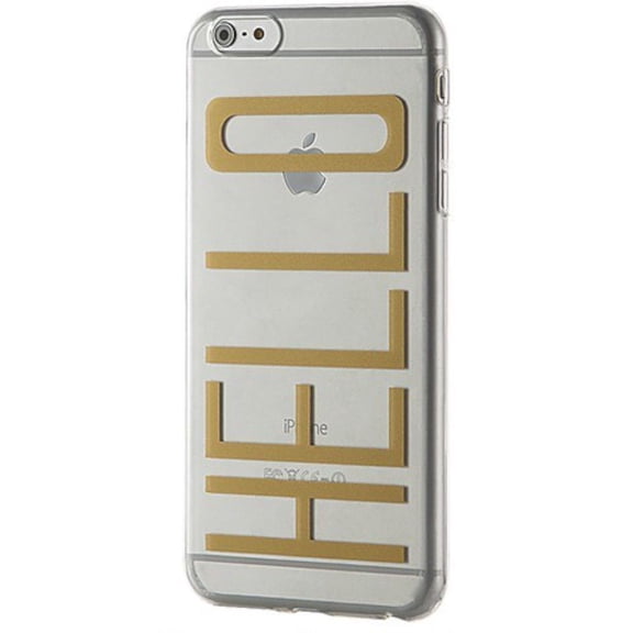 Dynex Case for iPhone 6 Plus Clear With Gold "Hello"