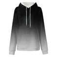 thumbnail image 4 of Pullover Sweater Winter Oversized Hooded Long Sleeve Dolman Cold Shoulder with Pocket Gradient Cotton Top Tops(Black,S), 4 of 5