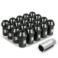 thumbnail image 1 of J2 Engineering 20Pcs Black M12 x 1.5 Wheel Tire Lug Nuts Closed End Aluminum Replacement with Adapter J2-LN-T7-038-15-BK, 1 of 5