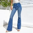 thumbnail image 2 of KIJBLAE Women's Bottoms Fashion Full Length Trousers Comfy Lounge Casual Pants Jeans Denim Pants For Girls Solid Color Dark Blue XL, 2 of 6