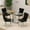 Table and 4 Black Velvet Chairs Silver Leg, variant on Sumdeal 63" Luxury X-shape Glass Dining Table Room Set for 4,Modern Rectangle Dining Room Table with 4 Velvet Black Dining Chairs with Silver Leg