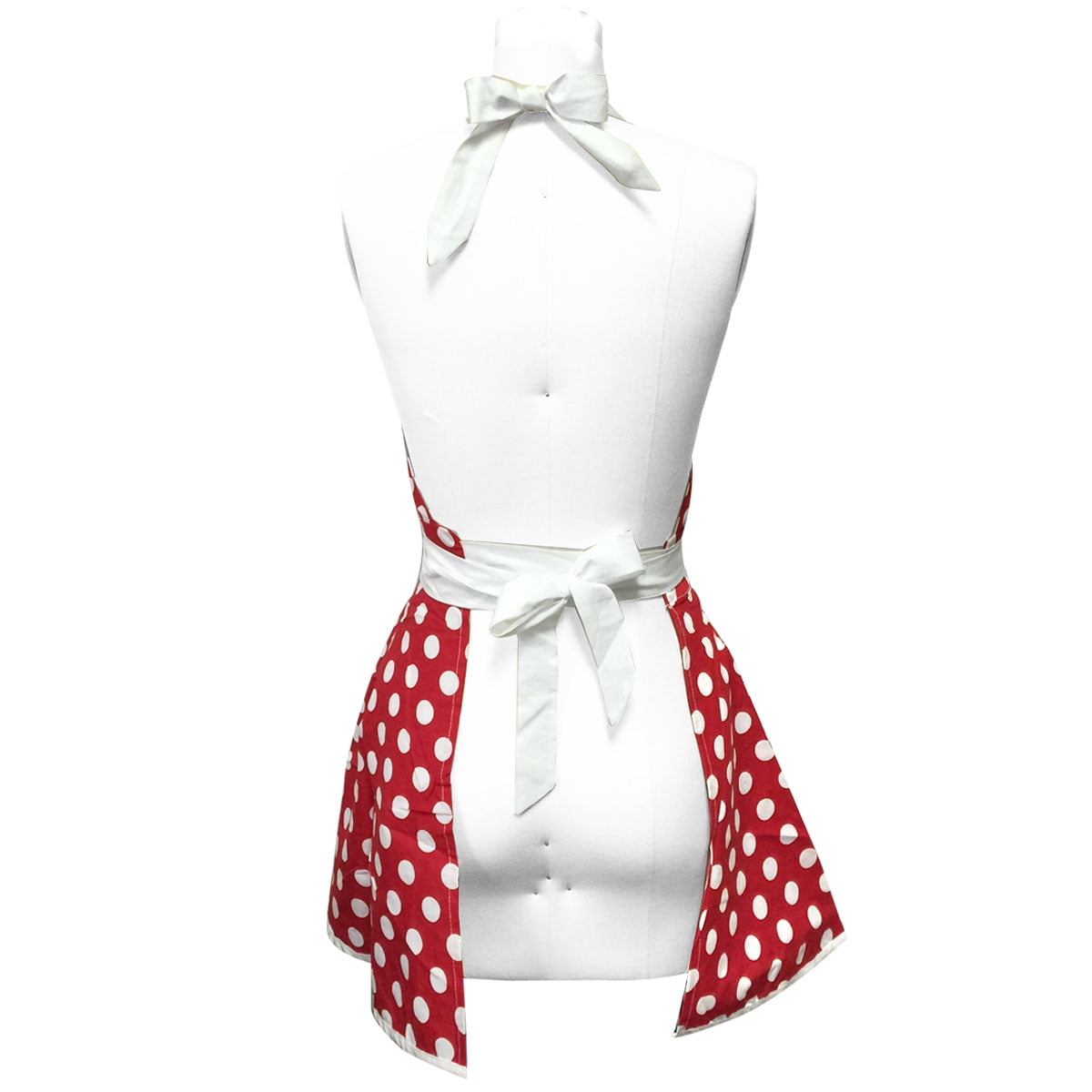 Wrapables® Adjustable Flirty Hostess Apron, Red Polka Dots