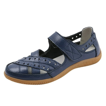 

Pyhlmscde Women s Sandal Closed Round Toe Hollow Breathable Soft Comfortable Cushioned Casual Sandals Strap Tie Non Slip Shoes