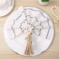 thumbnail image 2 of Decoración Boho Chic, Decoración versátil para el hogar: Guirnalda de cuentas de madera natural de 6,3", estilo rústico de granja con borlas, 8 piezas, cuentas de madera sin pintar para banquetes y, 2 of 8
