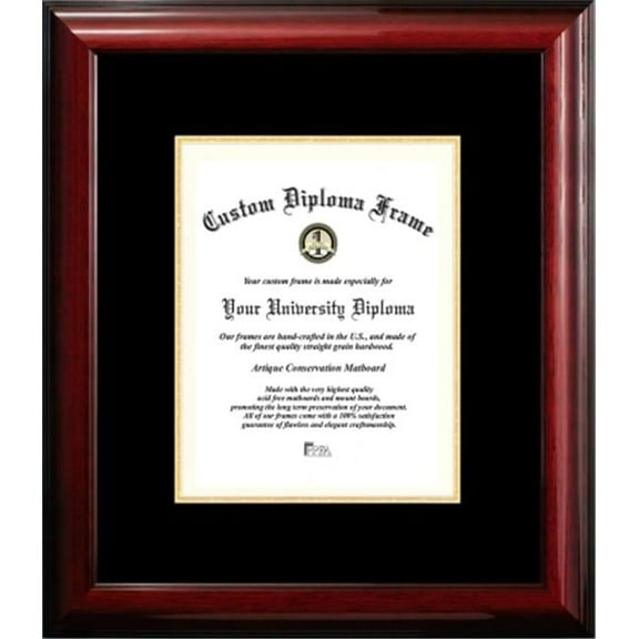 Campus Images CMBG001810 8 x 10 in. Classic Certificate Frame with Black & Gold Mats, Mahogany