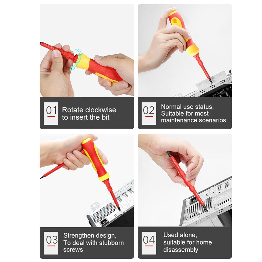 Insulated Screwdriver Set Dual Headed Screw Drivers Device Hand Case Electrical Terminal Electrician Craftsman Tool Multi Screwdriver Professional Walmart