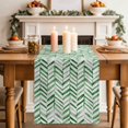 thumbnail image 2 of Table Runner 72 Inches Long for Kitchen Dining, Green Line Dresser Scarf Farmhouse, Dining Table Decorations for Wedding/Parties, Vintage Abstract Geometric Stripes Watercolor 16 x 72 In, 2 of 8