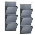 thumbnail image 4 of Organizador colgante de 2 piezas para sobre la puerta con 3 bolsillos de almacenamiento para ropa sucia gris, 4 of 9