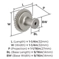thumbnail image 5 of Amerock Farewind 1-1/4 inch (32mm) Diameter Satin Nickel Cabinet Knob, 5 of 6