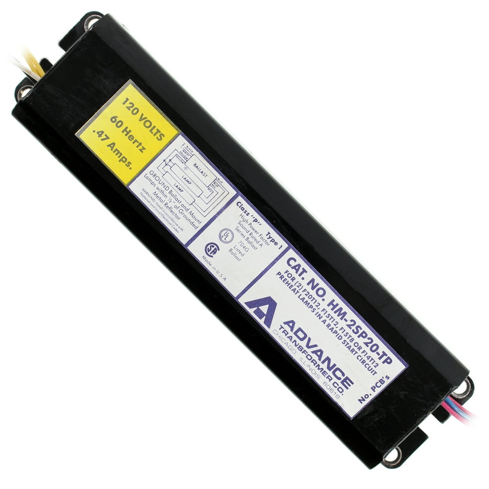 Advance HM2SP20TP Fluorescent Ballast, 2Lamp, 20W T12