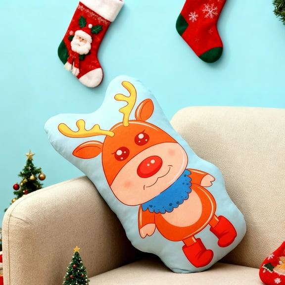 Hometravel Christmas Doll Pillow, Soft Shape Character Plush Cushion, Festive Santa Claus Decor for Home, Bedroom, Sofa, Holiday Season Decoration