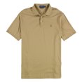 thumbnail image 1 of Ralph Lauren Mens Ribbed Collar Polo Shirt, Beige, Medium, 1 of 2