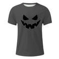 thumbnail image 4 of Mens T Shirts Halloween Theme Expression Printed Solid Color Short Sleeve Crew Neck Tops Comfortable Loose Casual Shirts For Men Dark Gray XL, 4 of 4