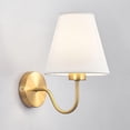 thumbnail image 4 of Modern Bedside Wall Light Fabric Wall Sconce Arm Wall Lamp, Gooseneck Headboard Lighting Fixture in Gold Finish, Living Room Bedroom Decor Wall Mount Reading Lights, 4 of 4