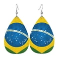 thumbnail image 6 of Faux Leather Earrings Earring Brazilian Flag Teardrop Dangle Earrings For Women Jewelry, 6 of 6