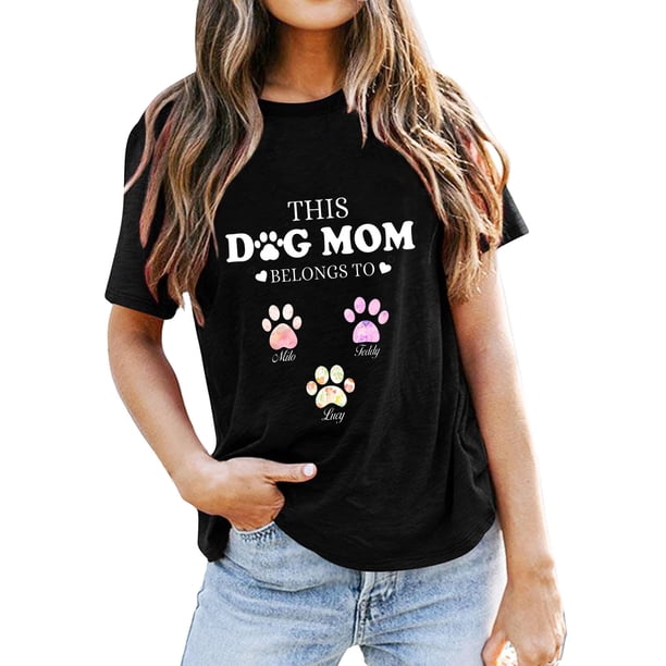 Gibobby Blusa Casual de Mujer casual camiseta blusa manga corta mujer top impreso blusa mujer(Negro,XL)