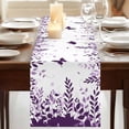 thumbnail image 3 of Table Runners 72 Inches Long Dress Scarves, Purple Spring Botanical Farmhouse Kitchen/Dining Table Runner, Coffee Tablerunners, Weeping Eucalyptus Butterfly 16x72 Inch, 3 of 9