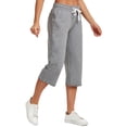 thumbnail image 4 of 2-Pack SPECIAL MAGIC Women's Capri Pants Wide Leg Cotton Yoga Sweatpants with Pockets Casual Lounge Jogger Pants, 4 of 7