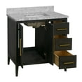 thumbnail image 2 of Parisian 36" Bathroom Vanity with Black Oak Cabinet and Carrara Marble Top, 2 of 7