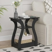 End Table Set of with Charging Station Side Table with Ports and Outlets Nightstand End Table with Storage Shelf for Living Room Bedroom